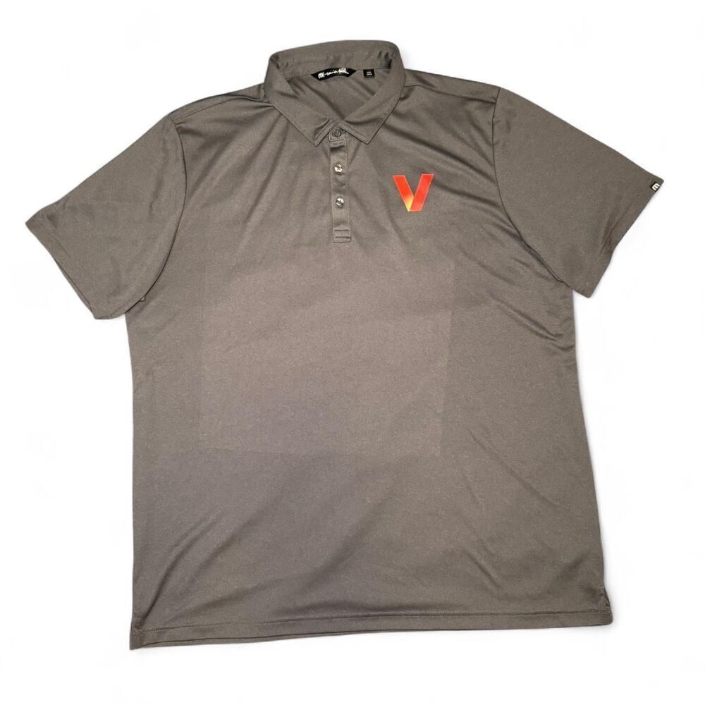Travis Matthew gray short sleeve polo shirt with V logo Size XXXL